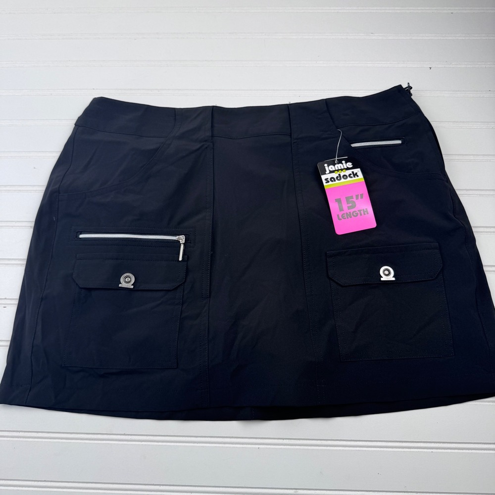 NEW Jamie Sadock Women's 12 Black Golf Skort 15" Tennis